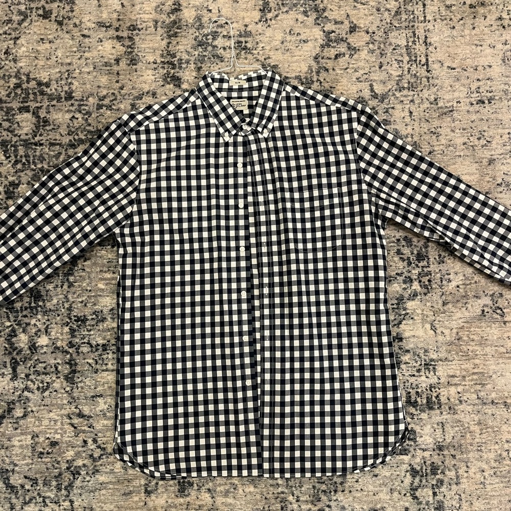 Slim Men’s J-Crew Plaid 100% Cotton Shirt